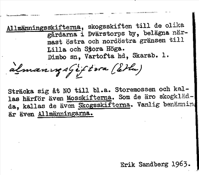 Bild på arkivkortet för arkivposten Allmänningsskifterna