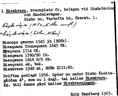 Bild på arkivkortet för arkivposten Bisskvarn