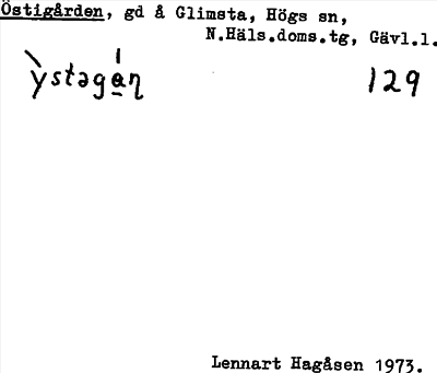 Bild på arkivkortet för arkivposten Östigården