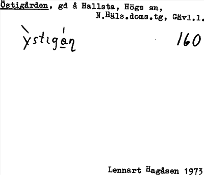 Bild på arkivkortet för arkivposten Östigården