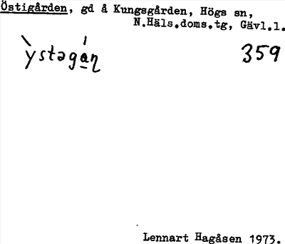 Bild på arkivkortet för arkivposten Östigården