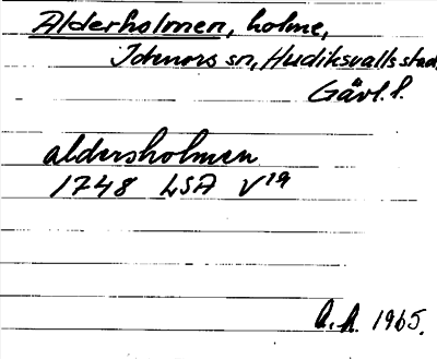 Bild på arkivkortet för arkivposten Alderholmen