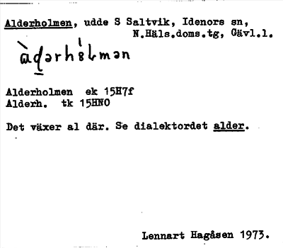 Bild på arkivkortet för arkivposten Alderholmen