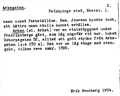 Bild på arkivkortet för arkivposten Arkegatan