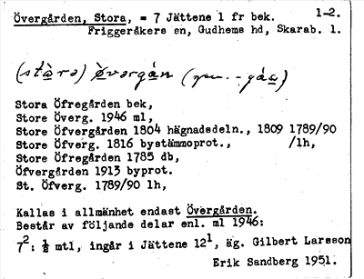 Bild på arkivkortet för arkivposten Övergården, Stora