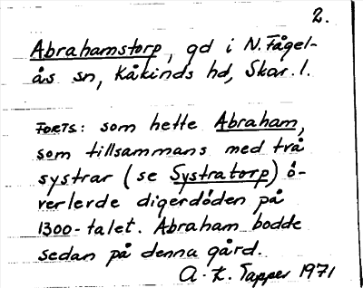 Bild på arkivkortet för arkivposten Abrahamstorp