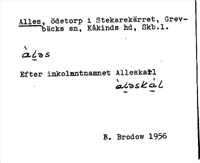 Bild på arkivkortet för arkivposten Alles