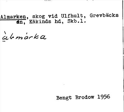 Bild på arkivkortet för arkivposten Almarken