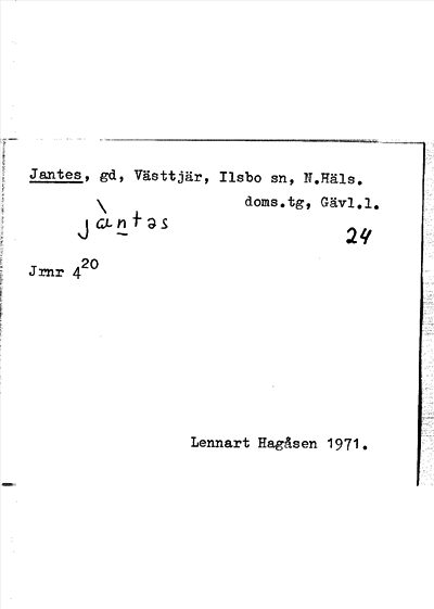 Bild på arkivkortet för arkivposten Jantes