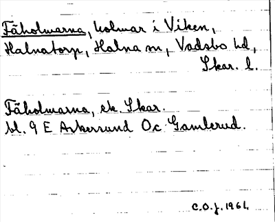 Bild på arkivkortet för arkivposten Fäholmarna