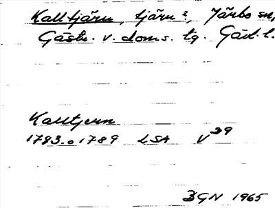 Bild på arkivkortet för arkivposten Kalltjärn