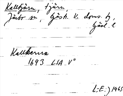 Bild på arkivkortet för arkivposten Kalltjärn