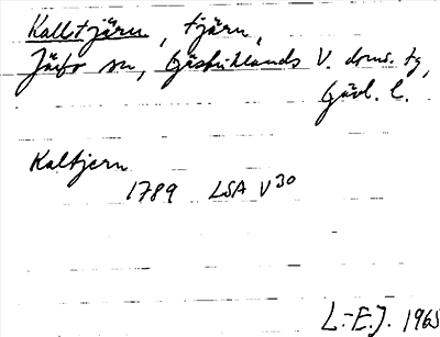 Bild på arkivkortet för arkivposten Kalltjärn