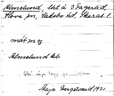 Bild på arkivkortet för arkivposten Almelund