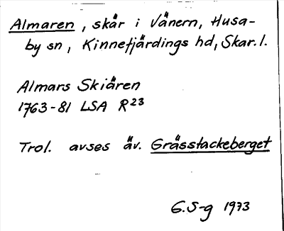 Bild på arkivkortet för arkivposten Almaren