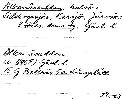 Bild på arkivkortet för arkivposten Alkanäsudden