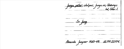 Bild på arkivkortet för arkivposten Junga pålar, se Jung