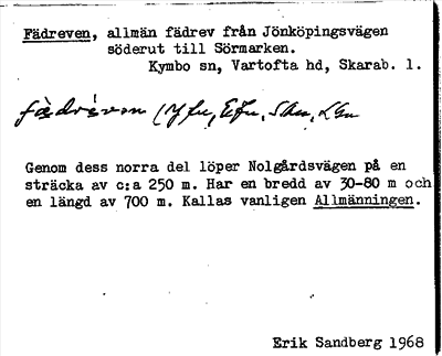 Bild på arkivkortet för arkivposten Fädreven