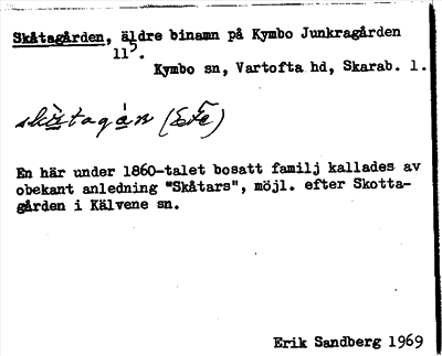 Bild på arkivkortet för arkivposten Skåtagården