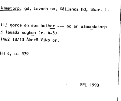 Bild på arkivkortet för arkivposten Almetorp