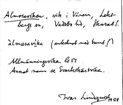 Bild på arkivkortet för arkivposten Almosaviken