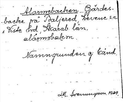 Bild på arkivkortet för arkivposten Alarmebacken