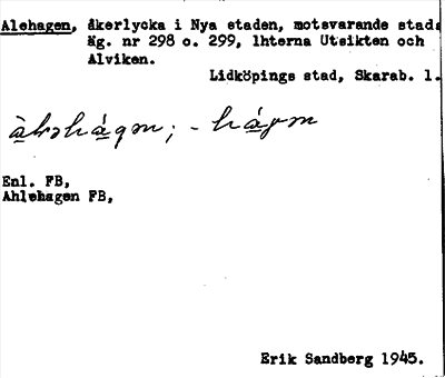 Bild på arkivkortet för arkivposten Alehagen