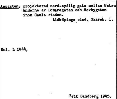 Bild på arkivkortet för arkivposten Aspgatan