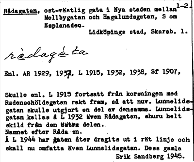 Bild på arkivkortet för arkivposten Rådagatan