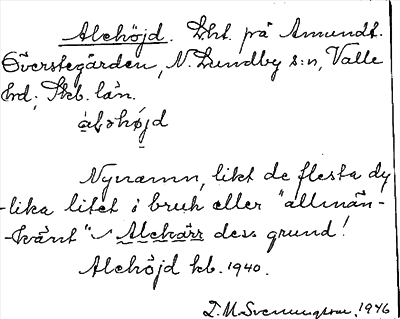 Bild på arkivkortet för arkivposten Alehöjd
