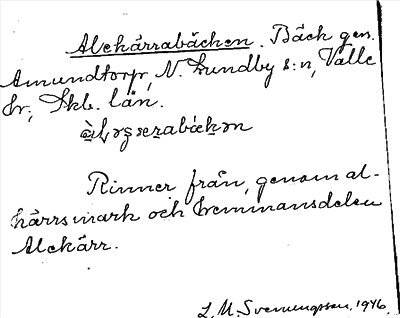 Bild på arkivkortet för arkivposten Alekärrabäcken
