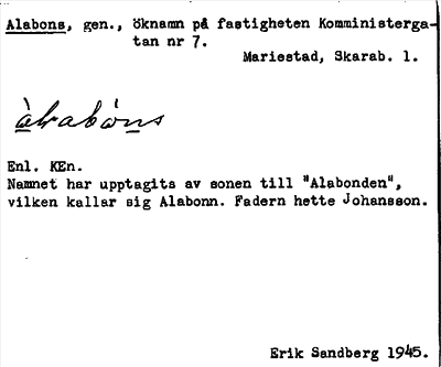 Bild på arkivkortet för arkivposten Alabons