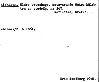 Bild på arkivkortet för arkivposten Alehagen