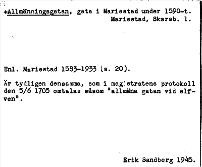 Bild på arkivkortet för arkivposten +Allmänningsgatan