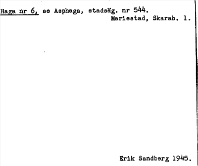 Bild på arkivkortet för arkivposten Haga, se Asphaga