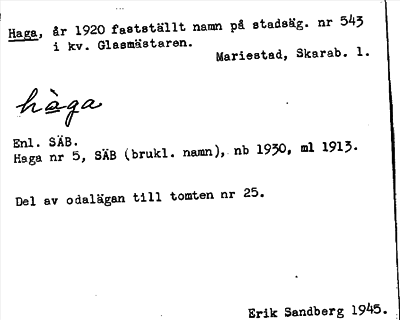 Bild på arkivkortet för arkivposten Haga