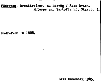 Bild på arkivkortet för arkivposten Fädreven