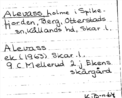 Bild på arkivkortet för arkivposten Alevass