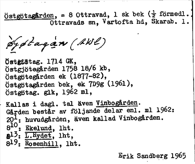 Bild på arkivkortet för arkivposten Östgötagården