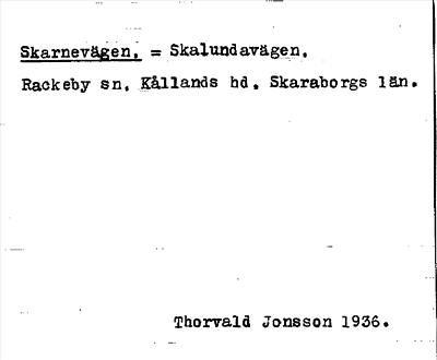 Bild på arkivkortet för arkivposten Skarnevägen = Skalundavägen