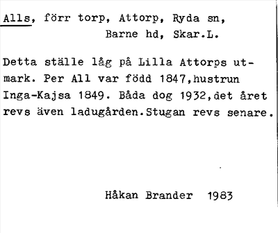 Bild på arkivkortet för arkivposten Alls