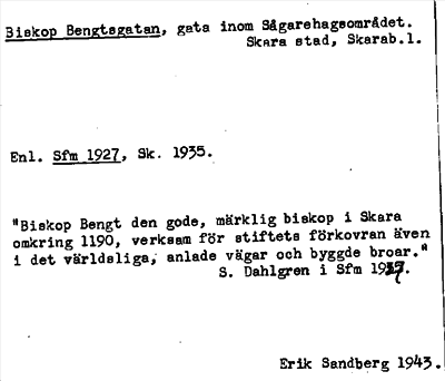 Bild på arkivkortet för arkivposten Biskop Bengtsgatan