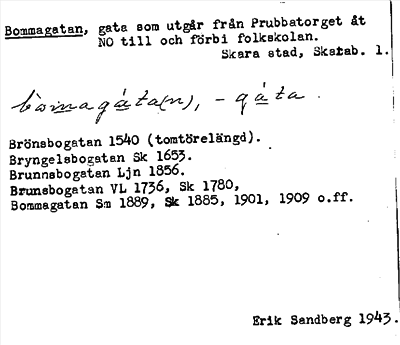 Bild på arkivkortet för arkivposten Bommagatan