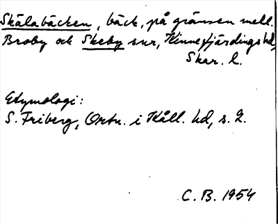Bild på arkivkortet för arkivposten Skälabäcken