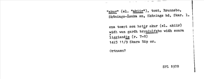 Bild på arkivkortet för arkivposten »akur», (el. »akiir»)