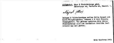Bild på arkivkortet för arkivposten Allégärdet