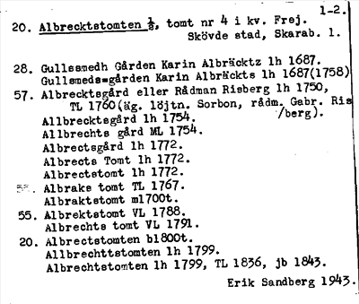 Bild på arkivkortet för arkivposten Albrecktstomten