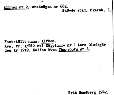 Bild på arkivkortet för arkivposten Alfhem
