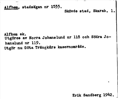 Bild på arkivkortet för arkivposten Alfhem