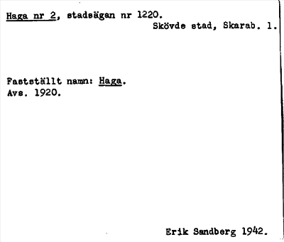 Bild på arkivkortet för arkivposten Haga